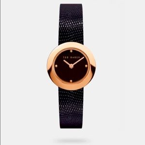 Ted Baker Lizard Print Leather Strap Watch